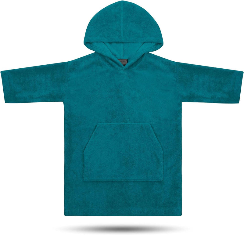 normani Kinder langarm Badeponcho - Frottee Kapuzenhandtuch für Jungen und Mädchen 0 - 2 Jahre Blau,