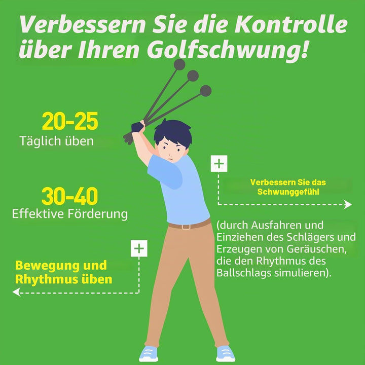 HH-Golf Rhythm Click Sound Teleskop Warm Up Golf Swing Trainer, Korrekturieren Gesturer Trainingshil