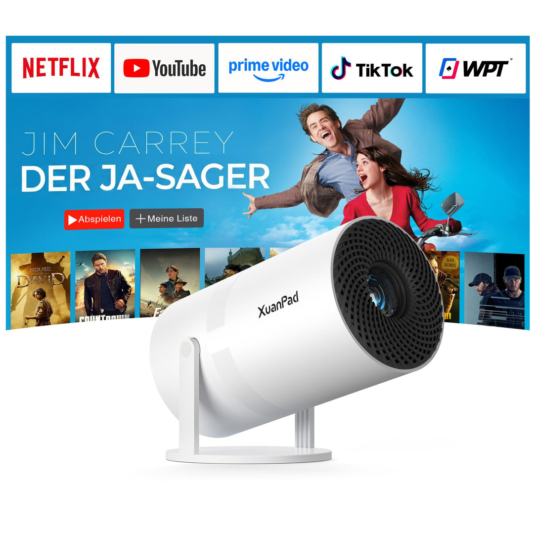 [Netflix-zertifizierter & Elektrischer Focus] Mini Beamer 4K Unterstützung mit WiFi & Bluetooth Proj
