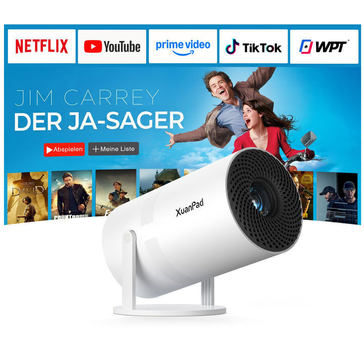 [Netflix-zertifizierter & Elektrischer Focus] Mini Beamer 4K Unterstützung mit WiFi & Bluetooth Proj