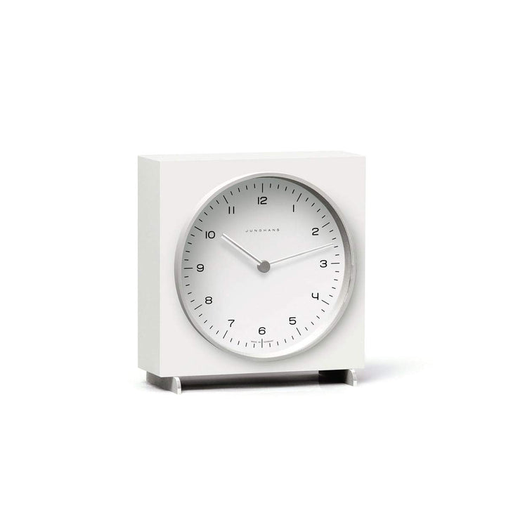 JUNGHANS Max Bill by Table Clock, Ziffernblatt weiss, 16,4 x 17,4 x 5,5 cm, Klassisch