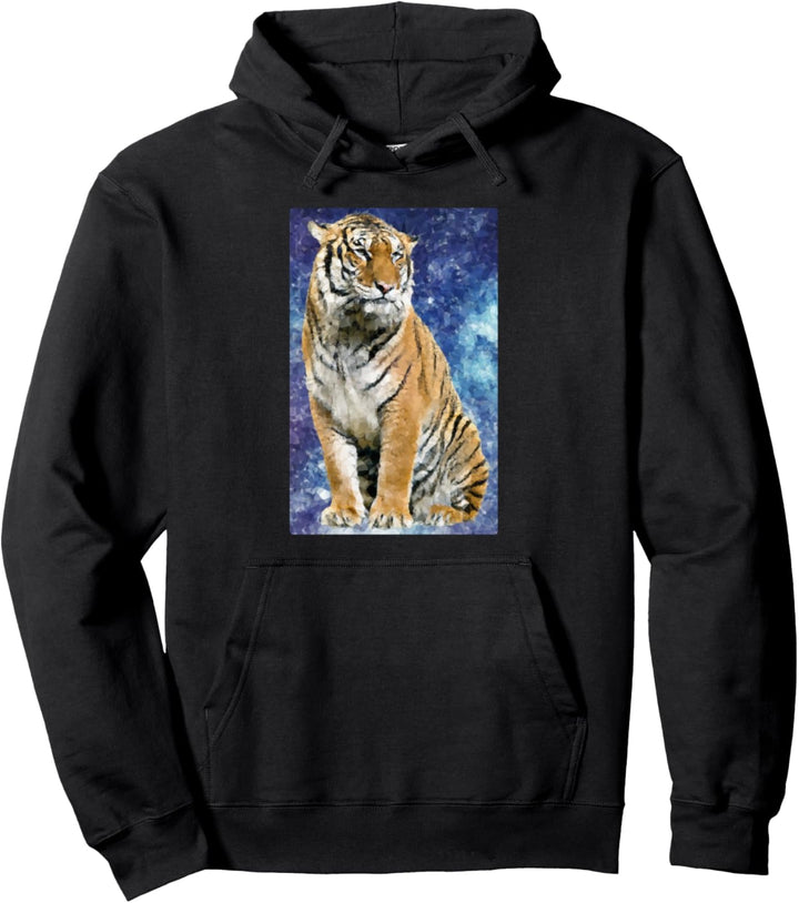 Tiger Motiv Raubkatzen Katzen Dschungel Zähne Krallen Tiger Pullover Hoodie