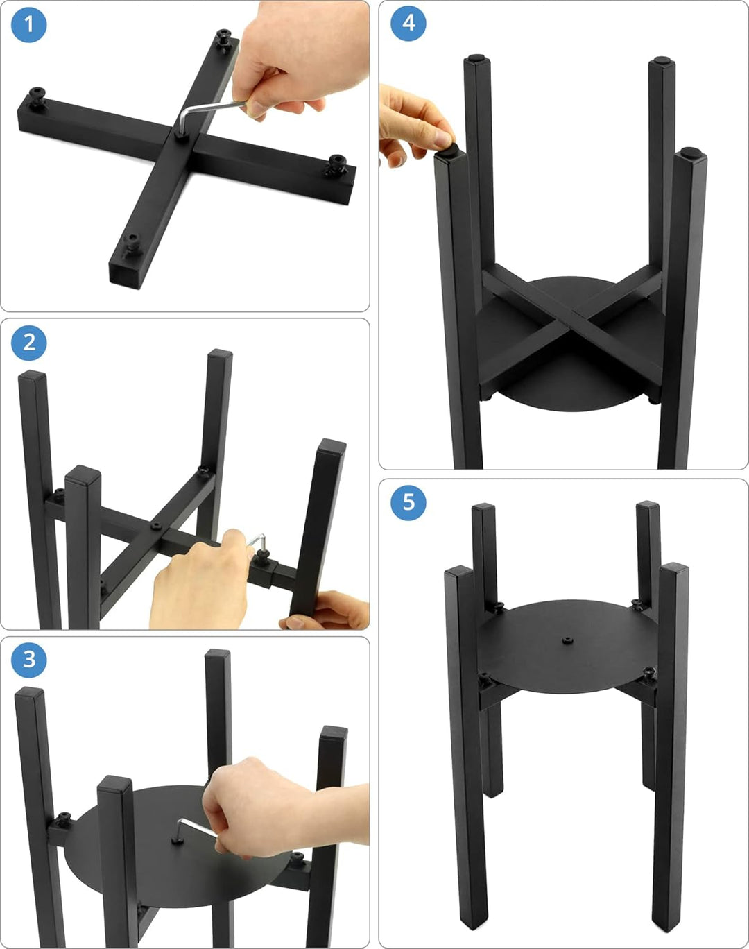 QWORK® PflanzenstäNder, BlumenstäNder Metall, Verstellbare Breite 20–30 cm Für Den Innen Und AussEnb