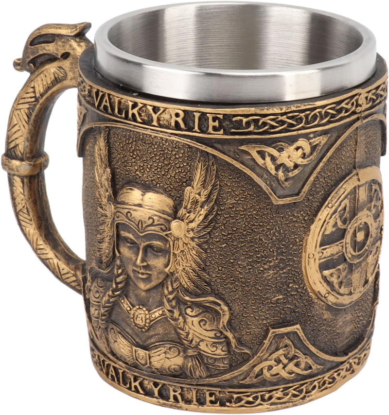 Zerodis Viking Becher Bier Stein Tankard, Bierbecher Edelstahl Harz Doppels Chicht Hoch Temperatur B