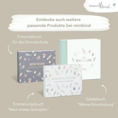 mintkind® „Meine Freunde“ Freundebuch Dino | für Junge und Mädchen | Freundschaftsbuch Kindergarten,