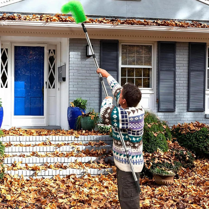 390cm Dachrinnenreiniger Dachrinnenbürste und Reinigungslöffel Schaufel 2 in 1, Dachrinnenreinigungs