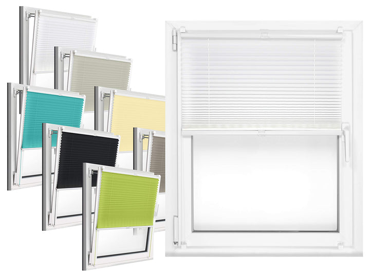 Plissee - vormontiert und mit Klemmfixierung am Fensterahmen - kinderleichte 3-Step Montage, ca. 110
