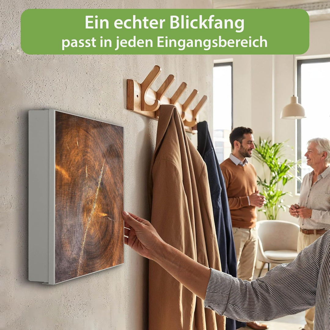 banjado Grosser Schlüsselkasten Glas - Schlüsselbox 30x30cm mit 50 Haken - Schlüsselkasten modern fü