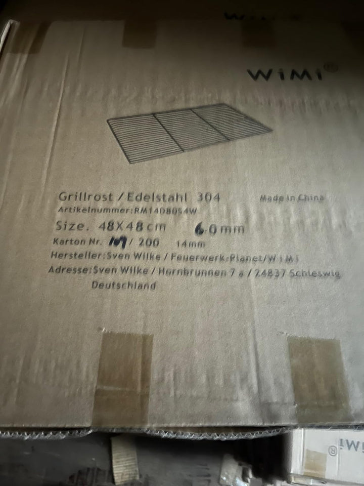 Massiver Grillrost 48 x 48 cm aus Edelstahl 6 mm rostfrei und elektropoliert