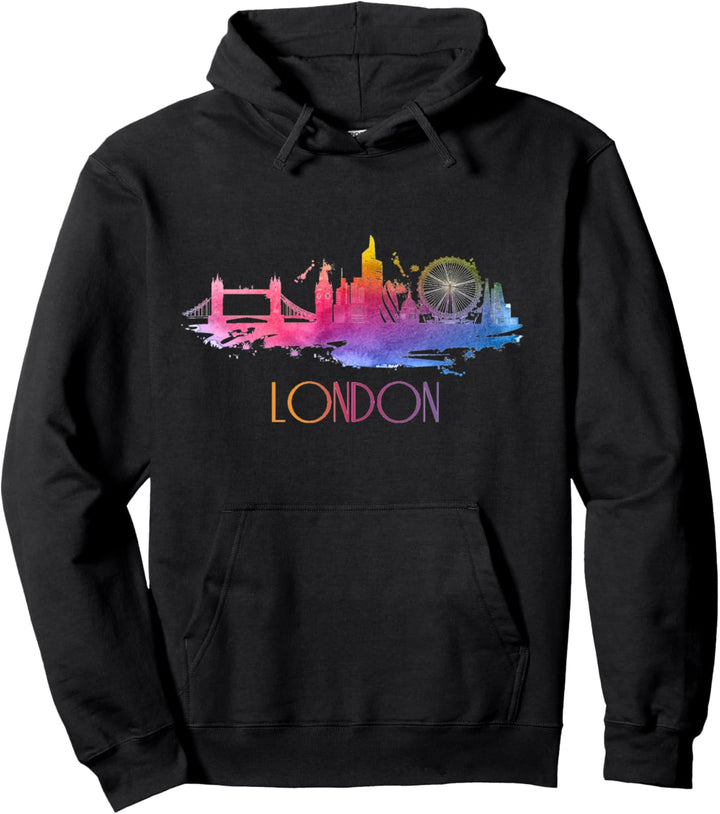Elegant schön London City Skyline Grafikkunst Pullover Hoodie