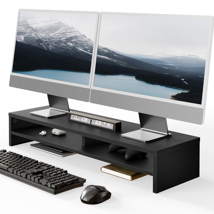 Fenge Dual Monitorständer Riser 2 Etagen Bildschirmständer für Computer PC Laptop Drucker TV, Schrei