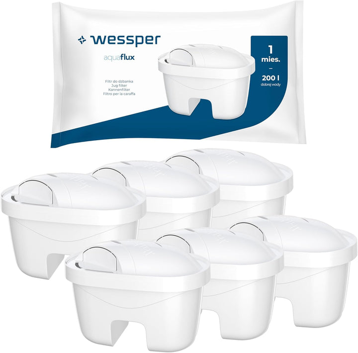 Wessper Wasserfilter Kartuschen für Wasser Kanne, Aktivkohlefilter mit Silber Imprägnierter, Ersatz