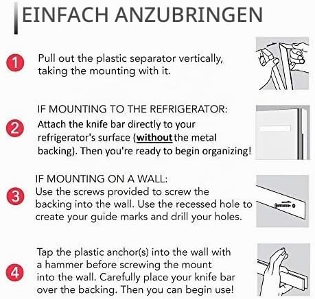 Modern Innovations 16 Zoll Magnetischer Messerhalter für Kühlschrank, Messer Magnetleiste Ohne Bohre