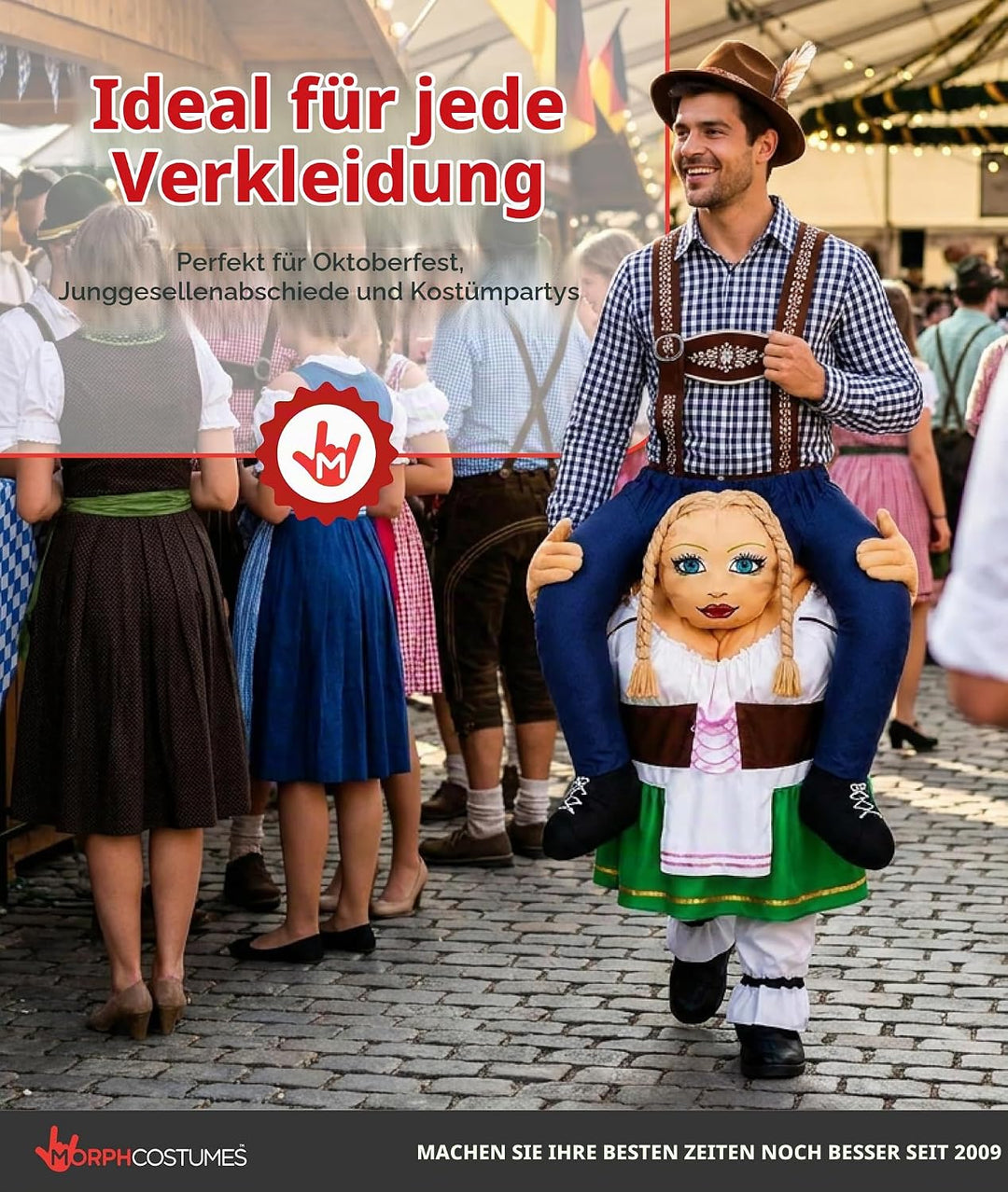 Morph MCPBGB Huckepack Kostüm Costumes, Oktoberfest, Einheitsgrösse, Oktoberfest