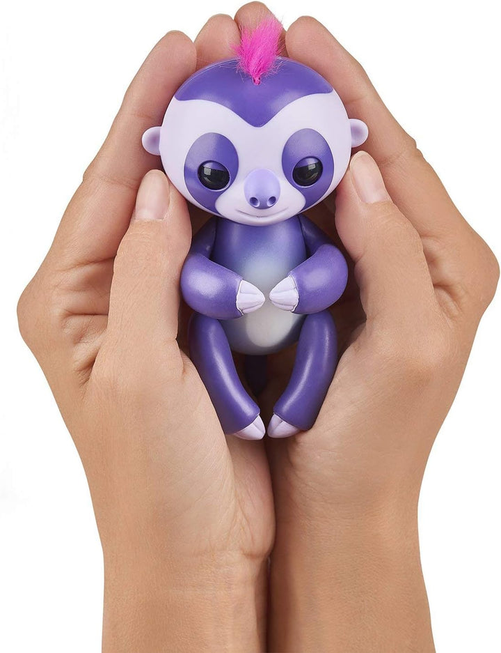 Fingerlings Faultier lila Marge 3752 interaktives Spielzeug, reagiert auf Geräusche, Bewegungen und