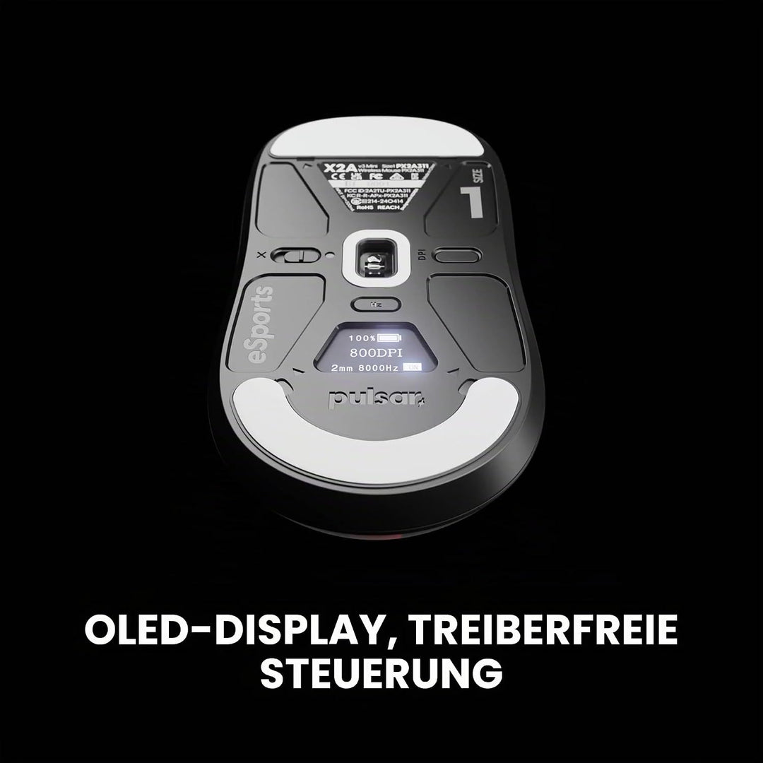 Pulsar Gaming Gears X2A v3 ES kabellose Gaming-Maus, Ultraleicht, optischer Schalter, 32000 DPI, 750