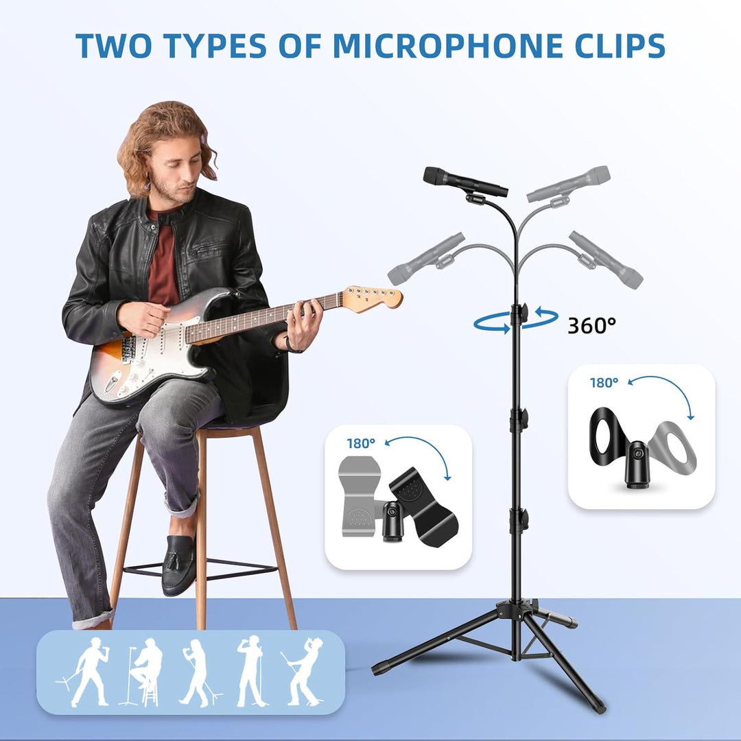 Mikrofonständer Stativ Höhenverstellbar 61-170cm,2 Pack Tragbares MikrofonStänder mit Aufbewahrungst