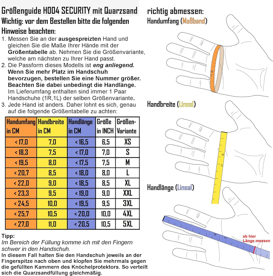 TacFirst SECURITY Quarzhandschuhe H004, schnitthemmende Quarz-Sand echtleder Security Handschuhe L (