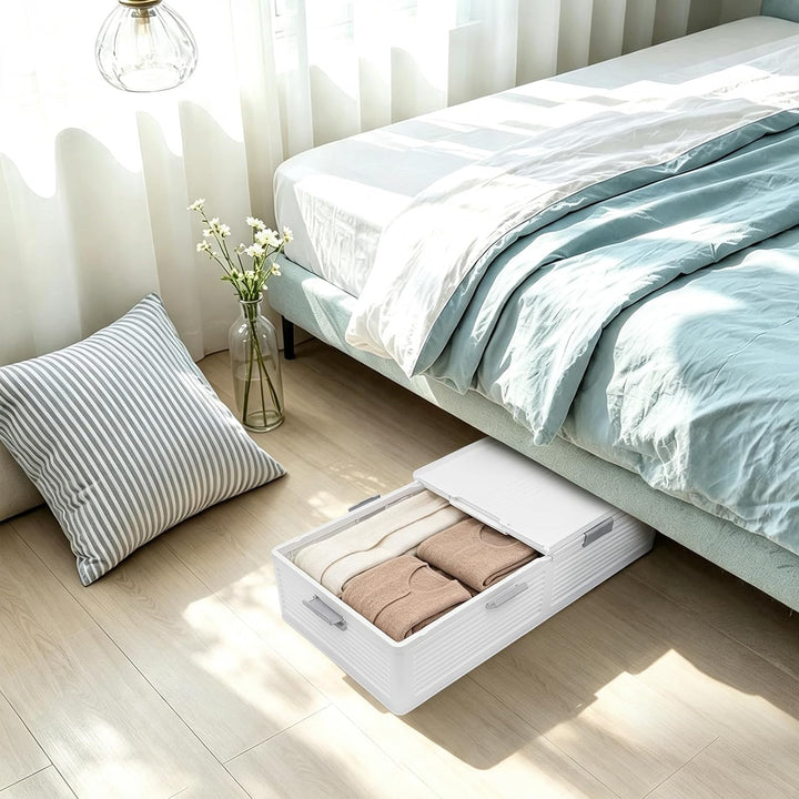 Unterbett Aufbewahrungsbox 101 x 51,5 x 24 cm mit Rollen