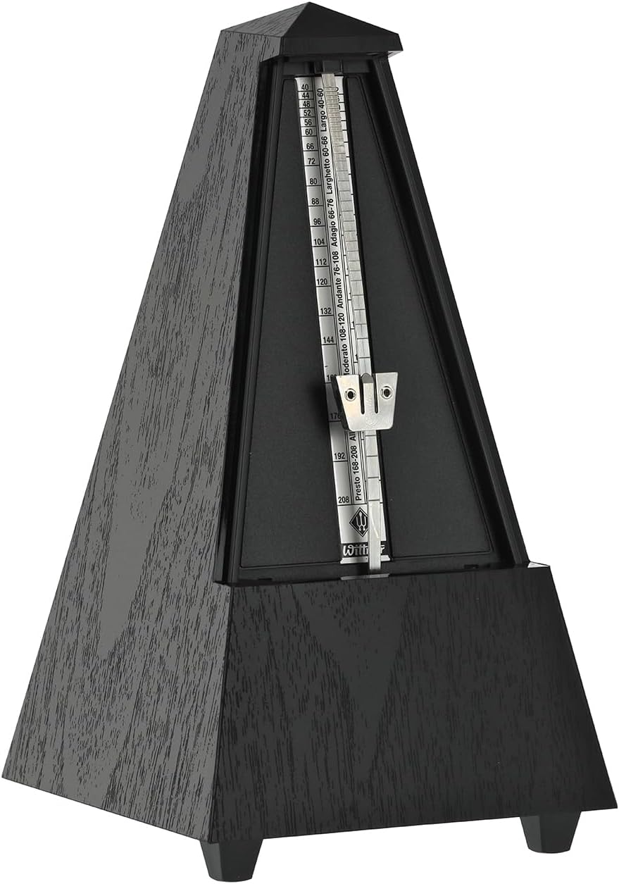 Wittner Metronom 845161 Kunststoffgehäuse ohne Glocke Taktell Pyramidenform schwarz schwarz Single,