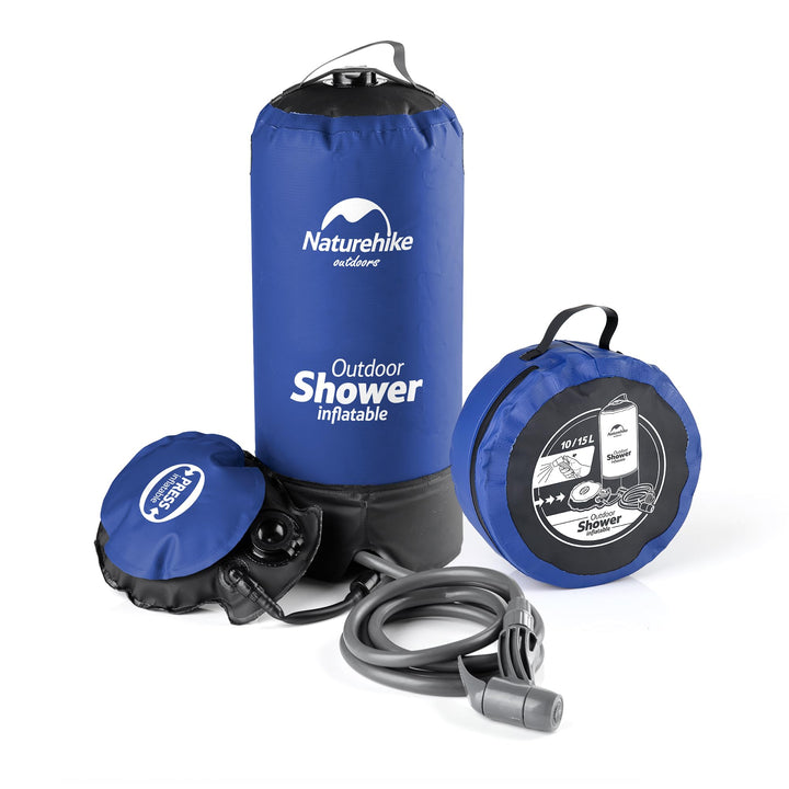 Naturehike Campingdusche mit Pumpe Mobile Aussendusche mit Fusspumpe für Camping, Garten, Reisen, Au