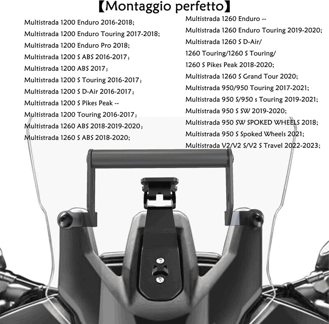 Navi Halterung für Motorrad Multistrada 1200/1260/950/V2 Frontlenker/Mittelhalter
