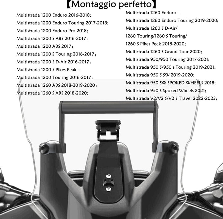 Navi Halterung für Motorrad Multistrada 1200/1260/950/V2 Frontlenker/Mittelhalter