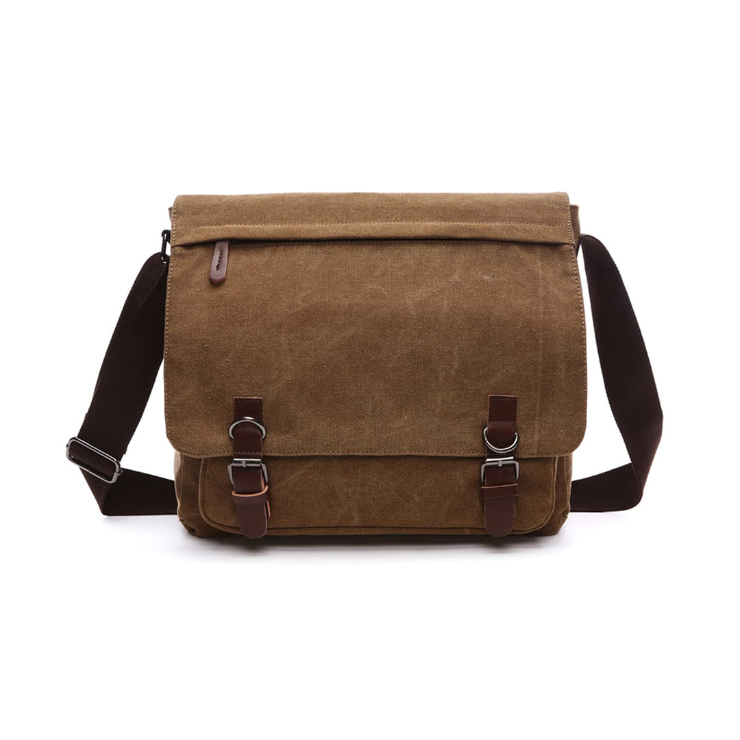 FANDARE Retro Umhängetasche Herren Segeltuch Arbeitstasche Messenger Bag Schultertasche passen 12,9-