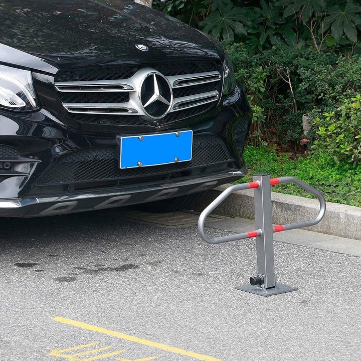 Melko Parkplatzbügel klappbar mit 3 Schlüssel Parkpfosten Parkplatzsperre Sperrpfosten Poller Parkpl