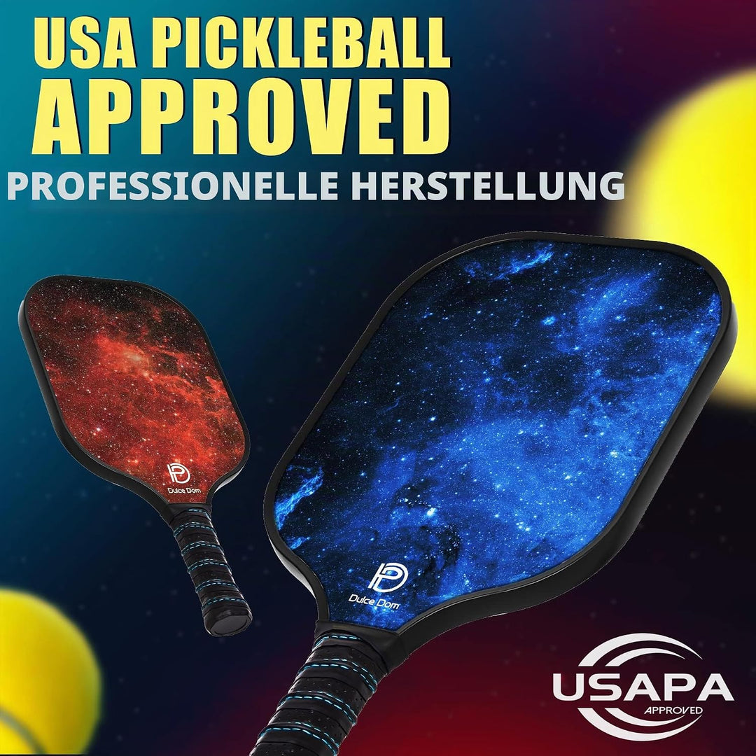 DULCE DOM Pickleball-Paddel, USAPA genehmigtes Pickleball-Set mit 4 Premium-Holz-Pickleball-Paddeln,