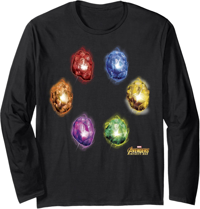 Marvel Avengers Infinity War Stones Glow Langarmshirt