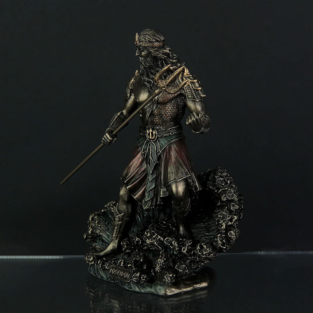 Veronese Metallic Bronze Finish Griechische Gott Poseidon Statue
