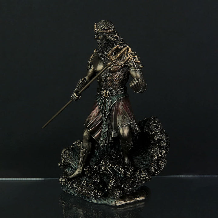 Veronese Metallic Bronze Finish Griechische Gott Poseidon Statue