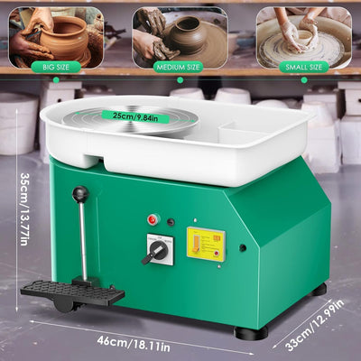 Kotsy Töpferscheibe Maschine 350W,Elektrische Töpferscheibe 25CM Plattenteller,Keramik Clay Maschine