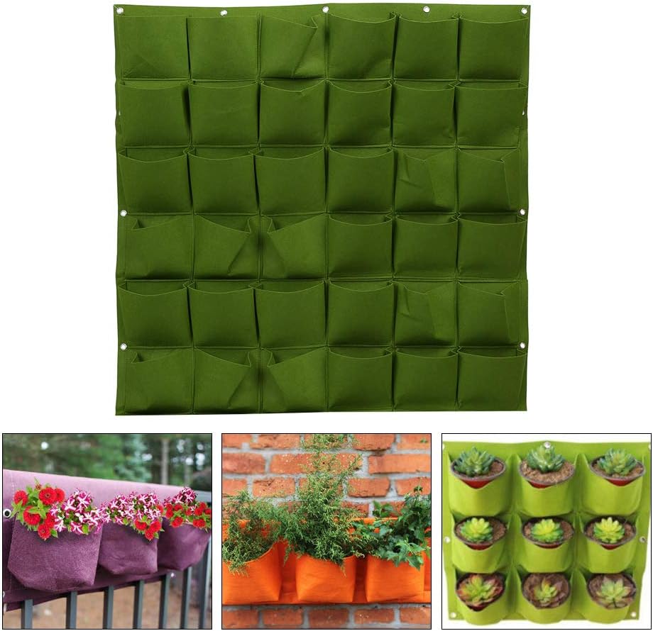 Zerodis Wachsen Taschen 36 Taschen im Freien vertikale Pflanze Taschen Greening Blume Pflanzen Tasch