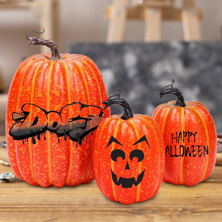 Quancru 3pcs Künstliche Kürbisse Gefälschte Gemüse DIY Halloween Erntedankfest Herbst Thema Party Ho
