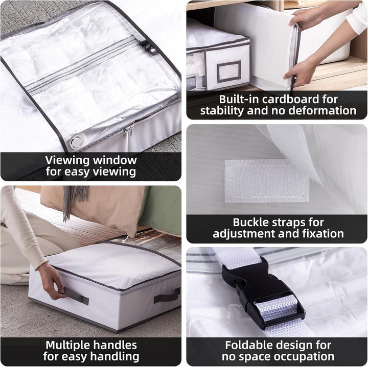 TAILI Vakuum Kleiderbeutel Aufbewahrungsbeutel 105 X 43 X 15 CM 2 in 1 Design Grau und Weiss Vakuumb