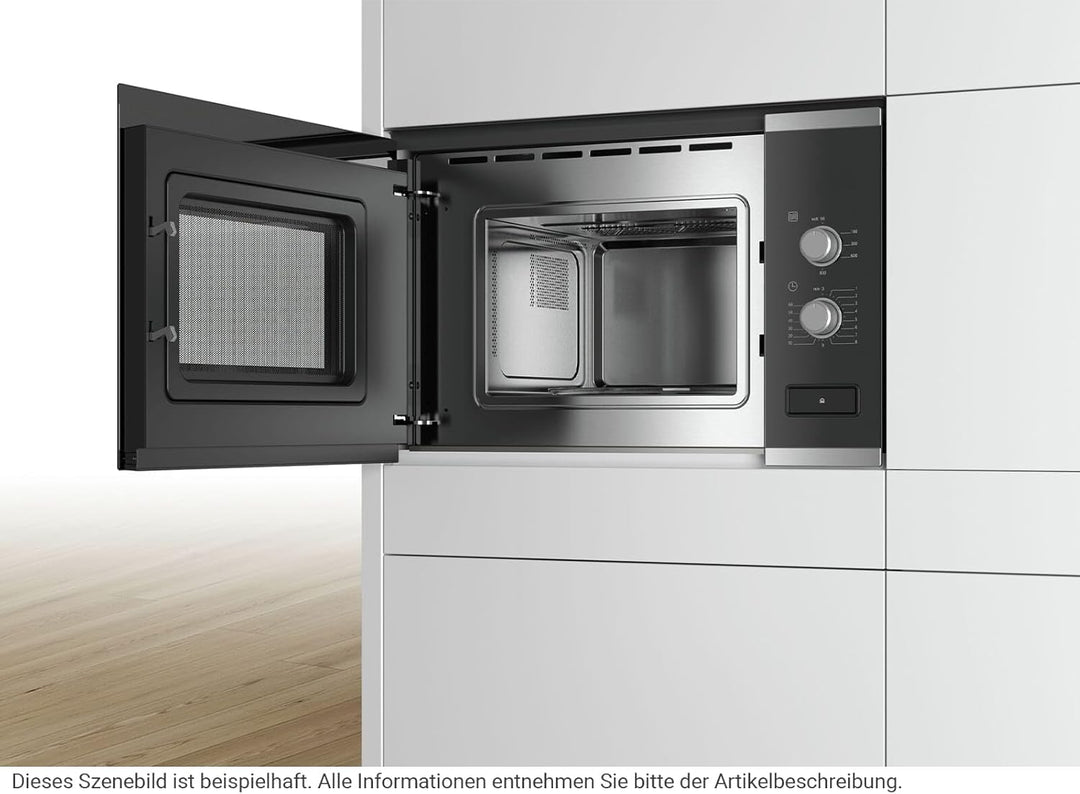 Bosch BFL520MS0 Einbau-Mikrowelle, Kombigerät, 20 l, 800 W, Schwarz, Edelstahl