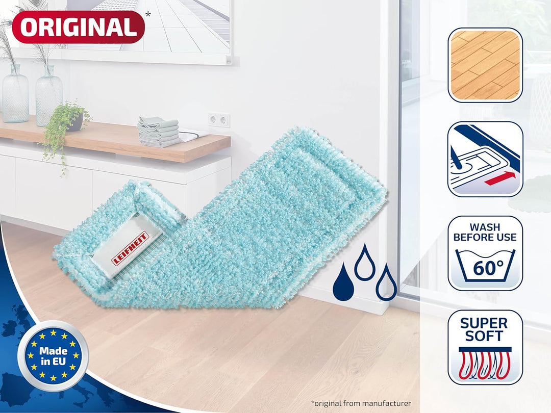 Leifheit 3er Set Wischbezug Profi XL, für Trocken- und Nassreinigung, waschbare Bodenwischer Bezüge