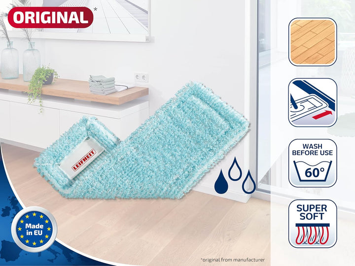 Leifheit 3er Set Wischbezug Profi XL, für Trocken- und Nassreinigung, waschbare Bodenwischer Bezüge