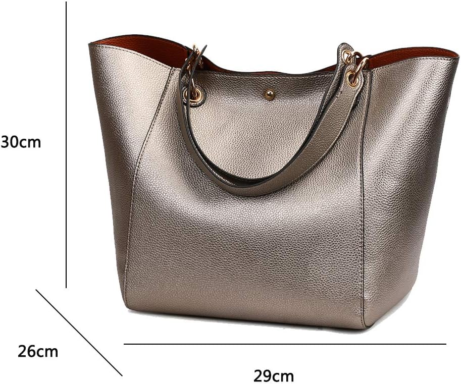 Coolives Damen 2 in 1 Shopper Schultertasche aus PU-Leder Vintage Taschen Hobo Handtasche Elegant He