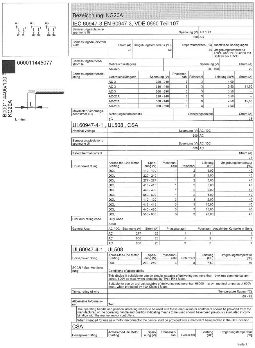 Kraus & Naimer KG20A T903 VE2 Umschalter 3-polig 25A mit Stellung 1 0 2 Schnappbefestigung Lastschal