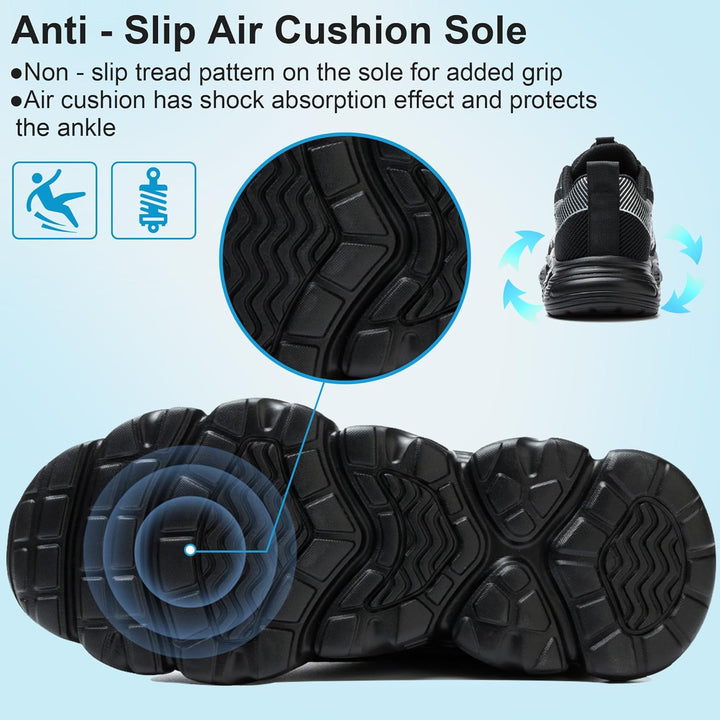 Mitudidi Sicherheitsschuhe Herren Unisex Stahlkappenschuhe Sportliche Arbeitsschuhe Damen Atmungsakt
