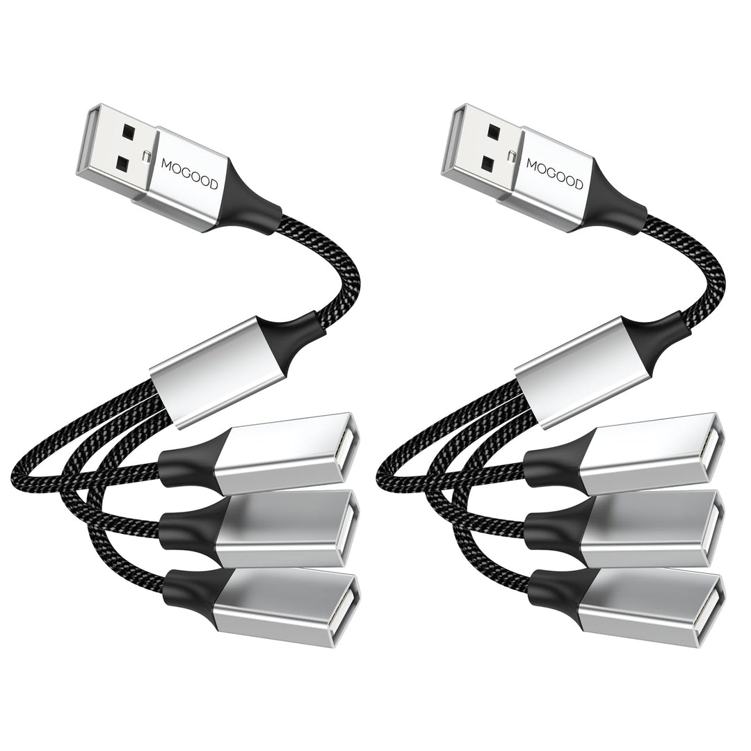 MOGOOD 3 in 1 USB Splitterkabel, Power Splitter 1 Männlich zu 3 Weiblichen 2.0 Adapter, Erweiterungs