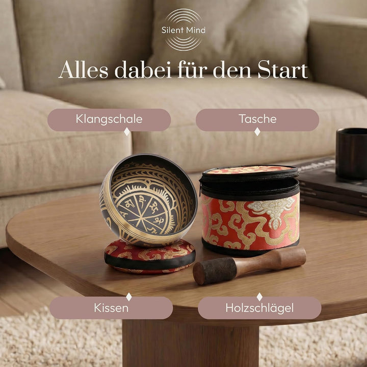 Tibetisches Klangschalen-Set – einfach zu spielen – Dual-End-Klöppel – Für ganzheitliche Heilung, St
