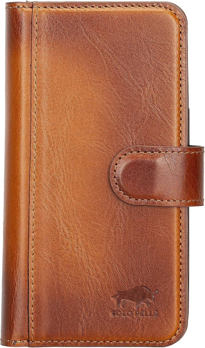 Solo Pelle Lederhülle kompatibel für iPhone 13 Pro in 6.1 Zoll abnehmbare Hülle (2in1) Harvard Doubl