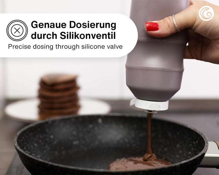 Octopus 3x Quetschflaschen, Ketchupflaschen 500 ml mit weissem Ketchupdeckel und Beschriftungsetiket