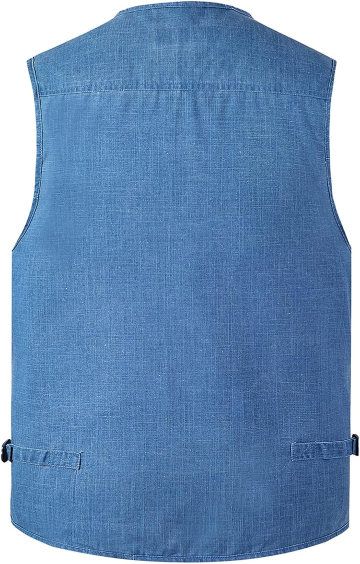 Herren Outdoor Anglerweste mit vielen praktischen Taschen Sommer Atmungsaktiv Multifunktionsweste Le