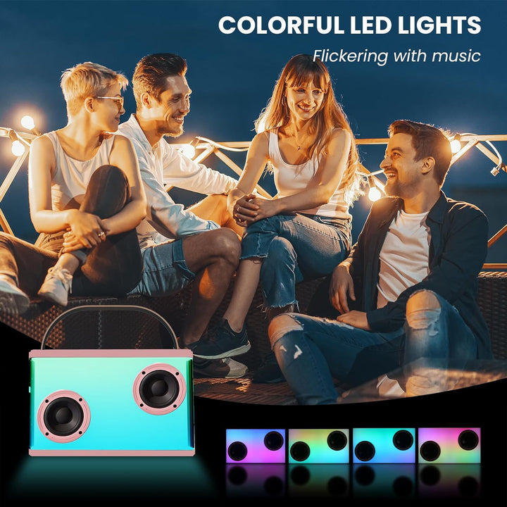 BONAOK Karaoke Anlage mit 2 Mikrofonen, Bluetooth Mikrofon Mit Lautsprecher, Tragbare Karaoke Maschi