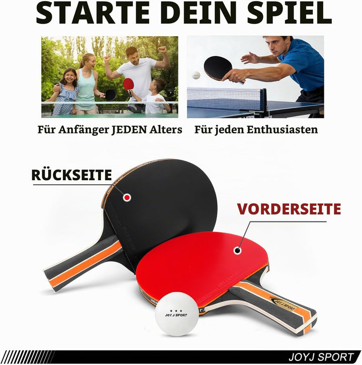 Tischtennisschläger Tischtennis Set mit Tischtennisbälle, Pingpong Set für Kinder Anfänger, Familien